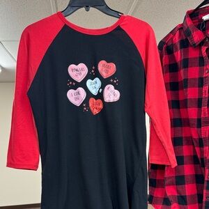 LuLaRoe Black and Red Heart Top